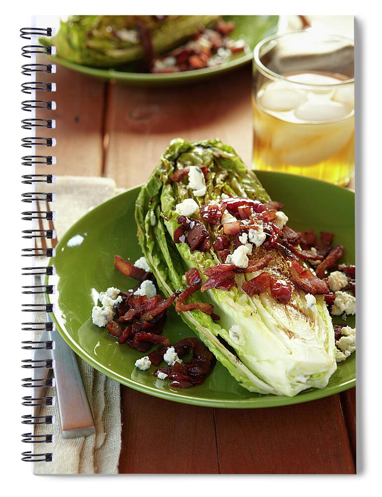 Temptation Spiral Notebook featuring the photograph Grilled Romaine With Bacon And Bleu by James Baigrie