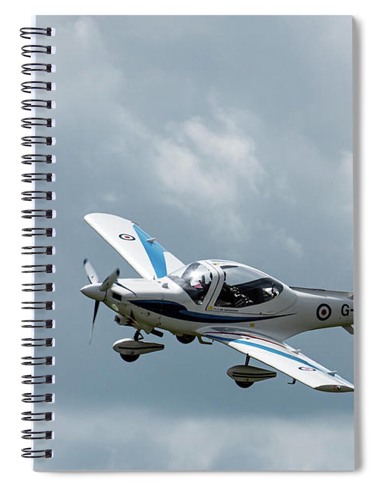 2019 Spiral Notebook featuring the photograph Grob Tutor G-BYXZ RAF Cosford 2019 by Scott Lyons
