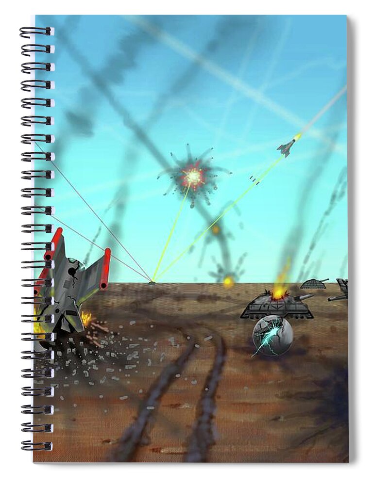 Sferogyls Spiral Notebook featuring the digital art Ground Battle -Sferogyls Book by Dumitru Sandru
