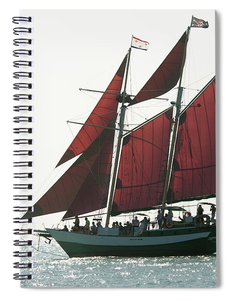 Recreational Pursuit Spiral Notebook featuring the photograph Group Of People Set Sail To Get Away by Schedivy Pictures Inc.