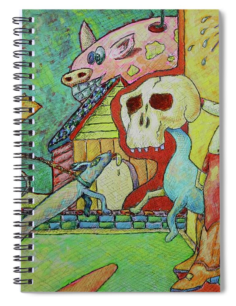 Dog Guard Spiral Notebook featuring the painting Guard Dog by Ronald Walker