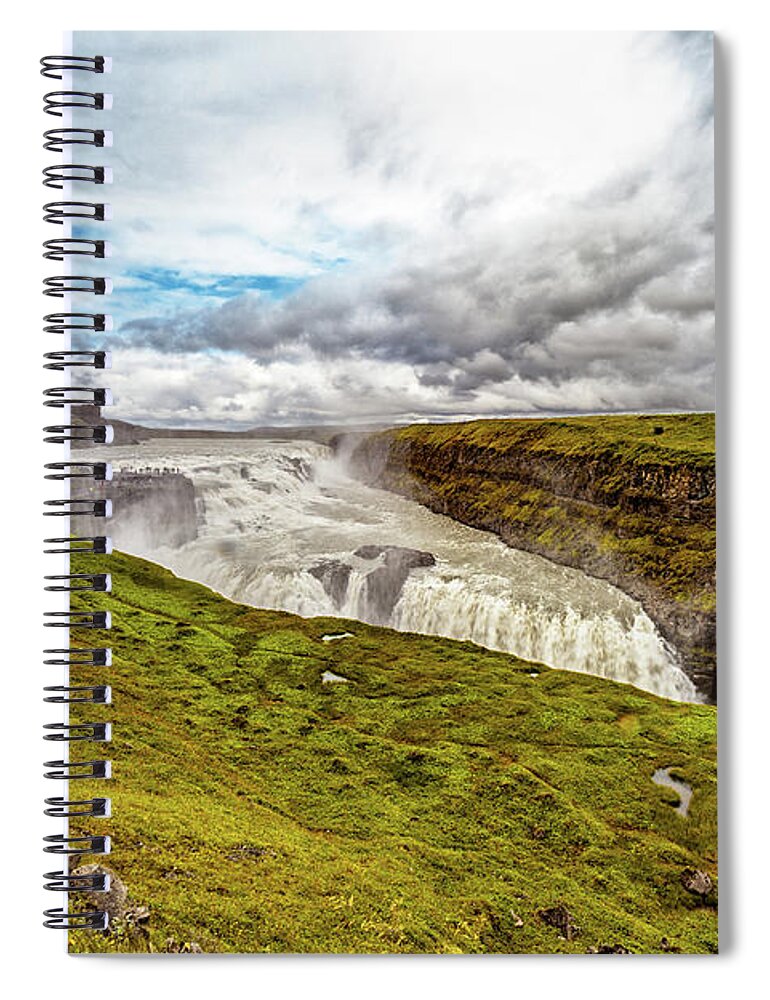 Gullfoss Waterfall Spiral Notebook featuring the photograph Gullfoss Waterfall by Diane Macdonald