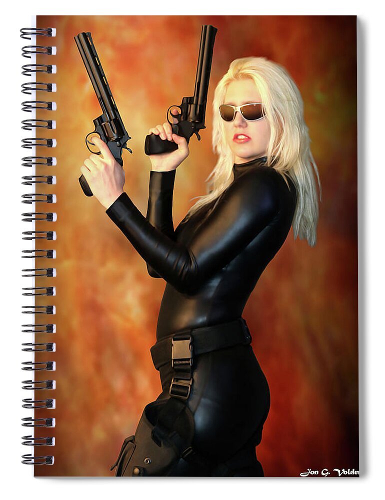 Black Spiral Notebook featuring the photograph Guns Of The Widow by Jon Volden