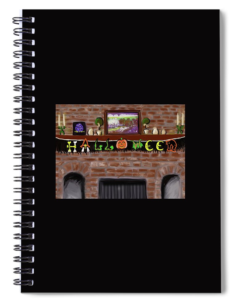 Halloween Spiral Notebook featuring the painting Halloween At Grammys by Jean Pacheco Ravinski