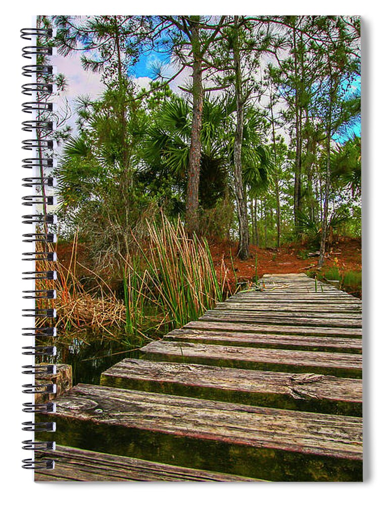 Foot Spiral Notebook featuring the photograph Halpatiokee Footbridge by Tom Claud