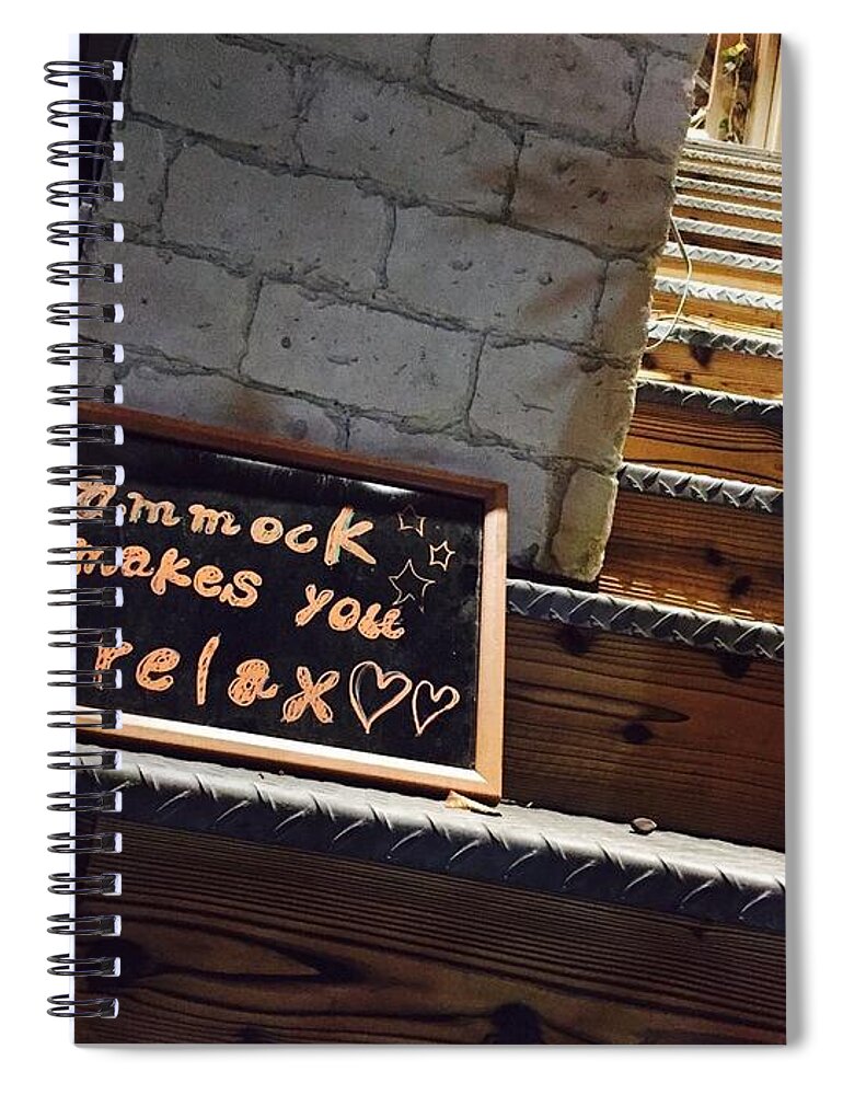  Spiral Notebook featuring the photograph Hammock Cafe by Mizuki Maeda