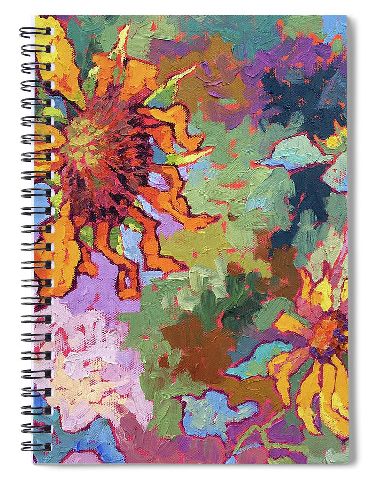  Spiral Notebook featuring the painting Happy Faces by Srishti Wilhelm