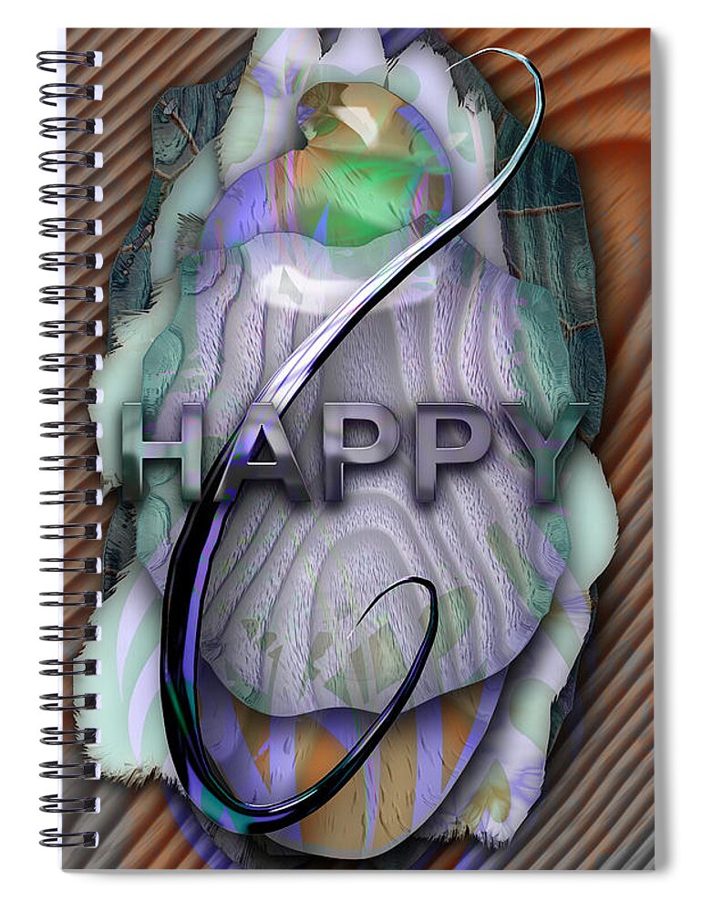 Happy Spiral Notebook featuring the mixed media Happy by Marvin Blaine