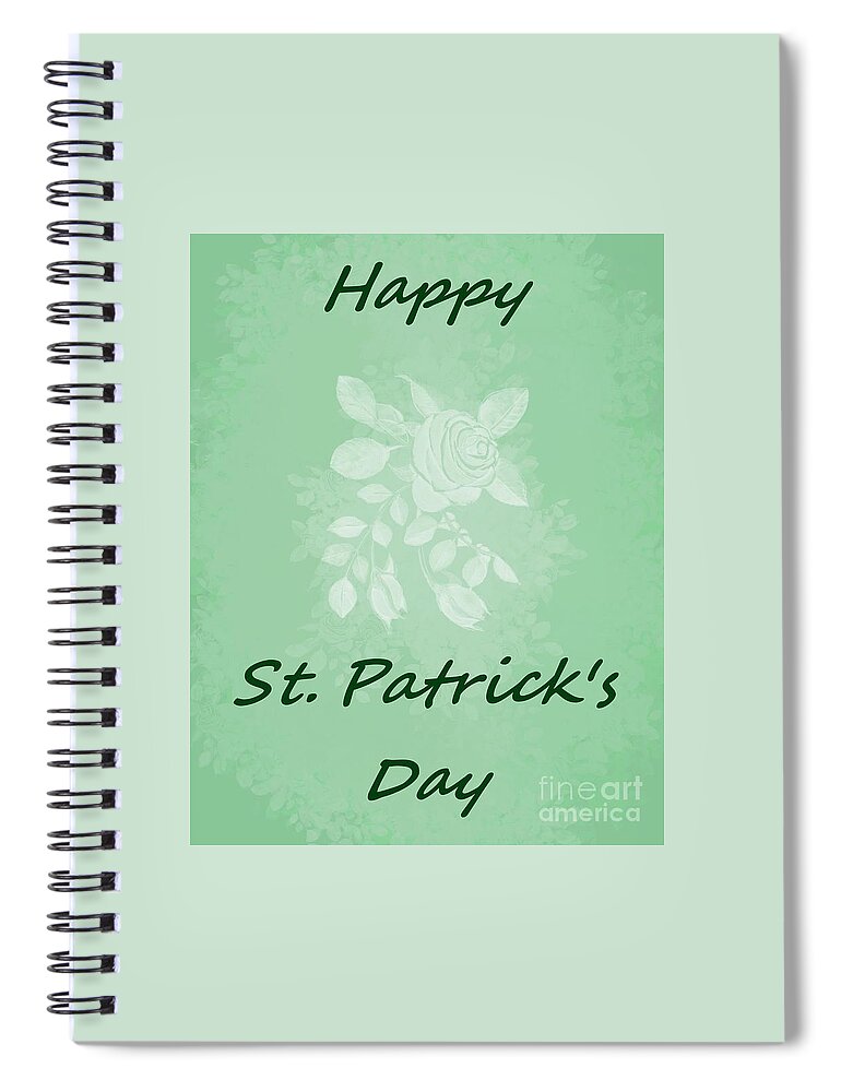 St. Patrick's Day Spiral Notebook featuring the digital art Happy St. Patrick's Day Holiday Card by Delynn Addams