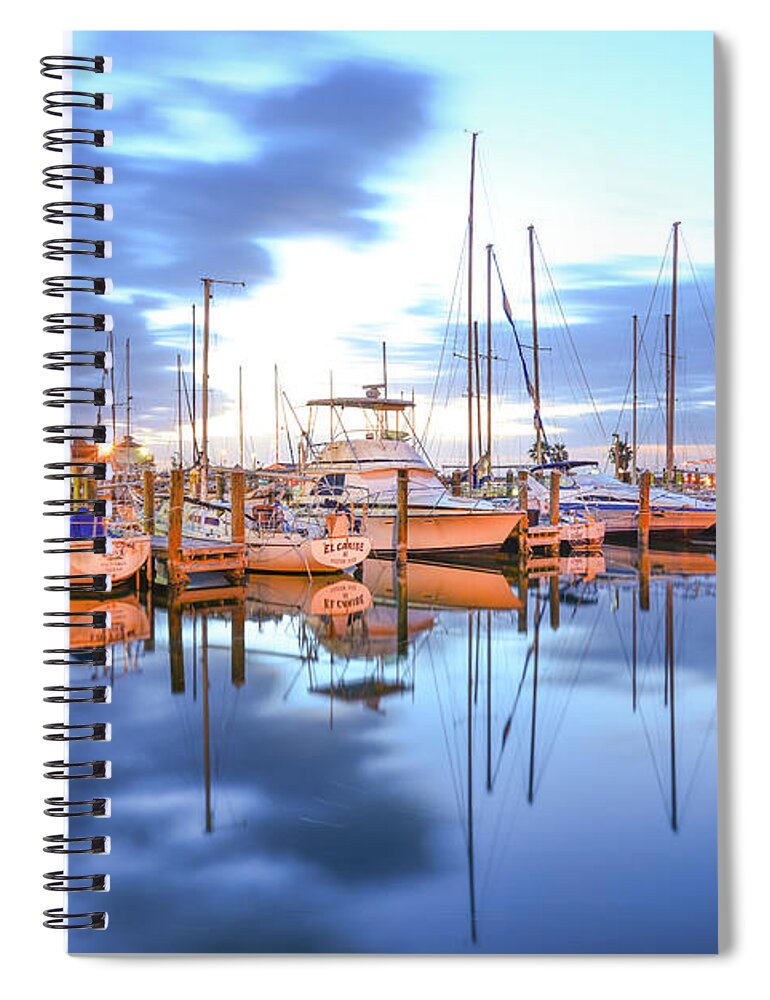 Boats Spiral Notebook featuring the photograph Harbor Blues by Christopher Rice