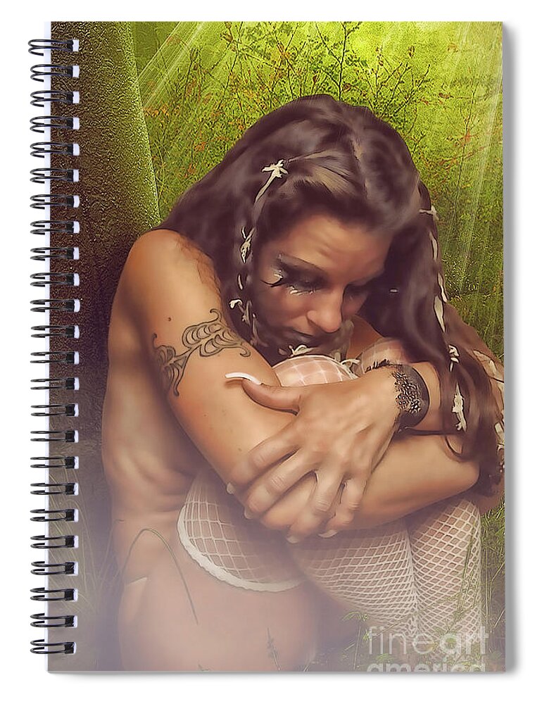 Dark Spiral Notebook featuring the digital art Harmony by Recreating Creation
