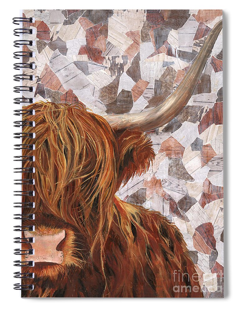 Highland Cow Spiral Notebook featuring the painting Harry by Ashley Lane