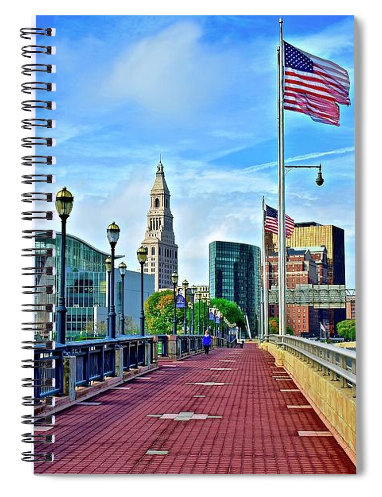 Hartford Spiral Notebook featuring the photograph Hartford on the Horizon by Frozen in Time Fine Art Photography