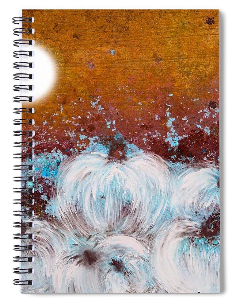 Rust Spiral Notebook featuring the painting Harvest pumpkin by Kelly Dallas