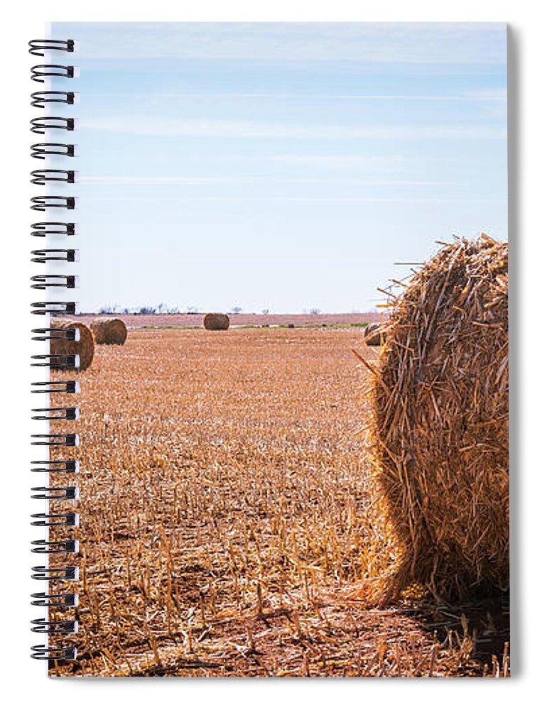 Hay Spiral Notebook featuring the photograph Hay Rolls by Dheeraj Mutha