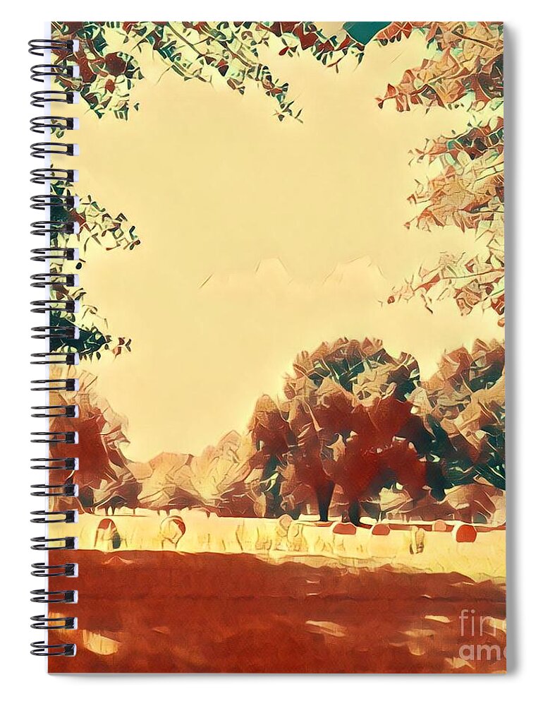 Wall Art Spiral Notebook featuring the photograph Hay Bales by Karen Francis