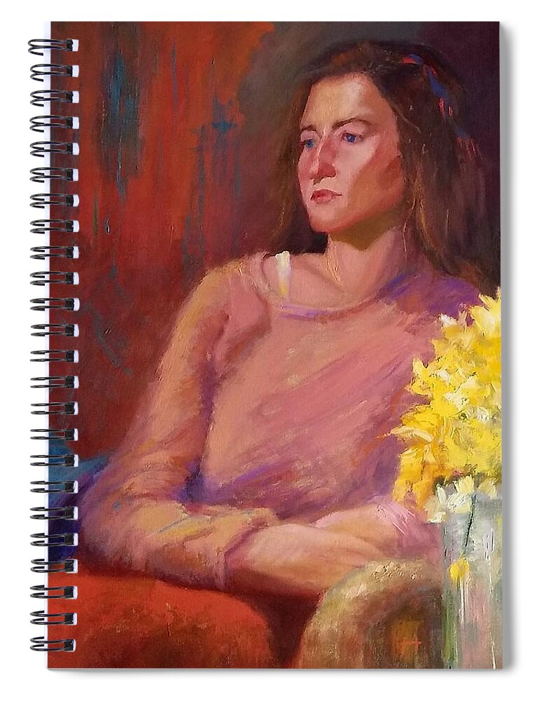 Woman Spiral Notebook featuring the painting He Never Apologized by Irena Jablonski