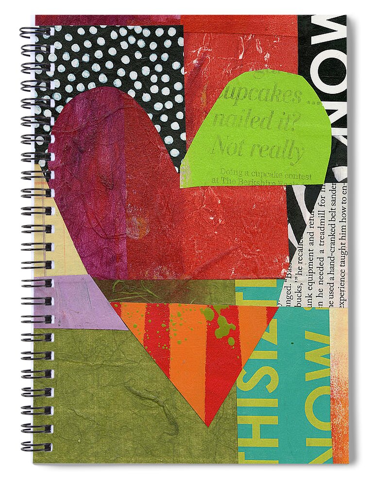 Abstract Art Spiral Notebook featuring the painting Heart #49 by Jane Davies