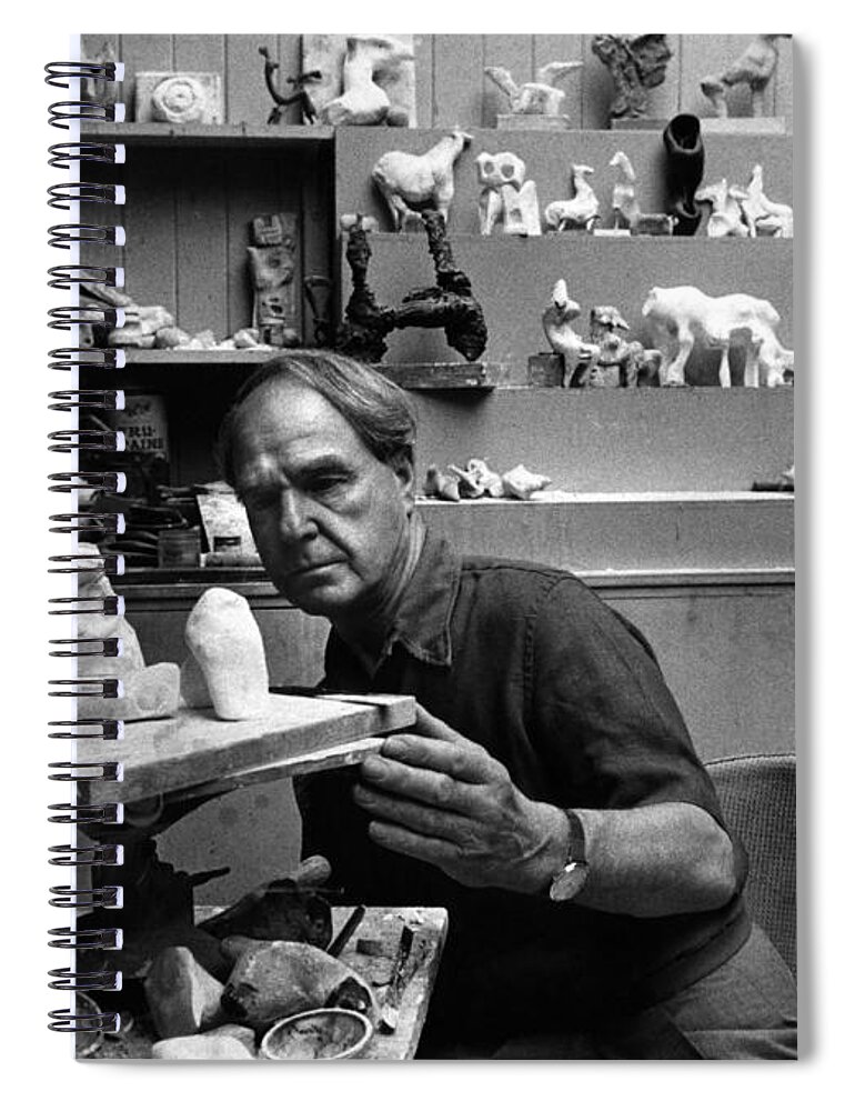 Artist Spiral Notebook featuring the photograph Henry Moore by Sanford Roth
