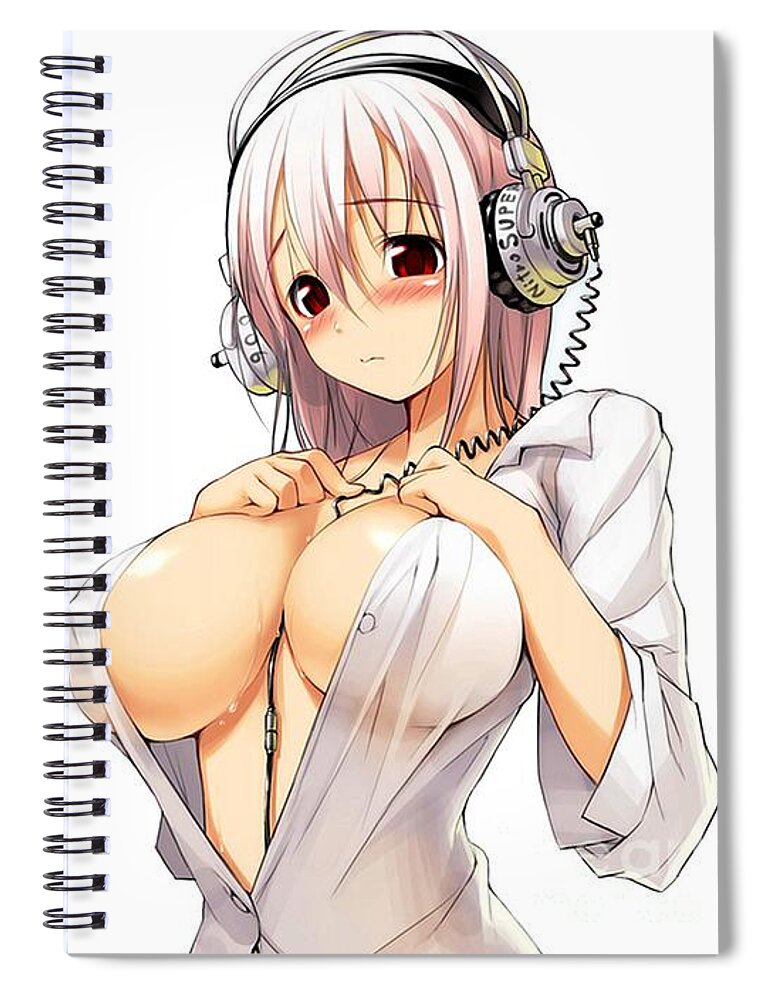 High Resolution Spiral Notebook featuring the drawing Hentai Girl WIth Massive Tits Ultra HD by Hi Res