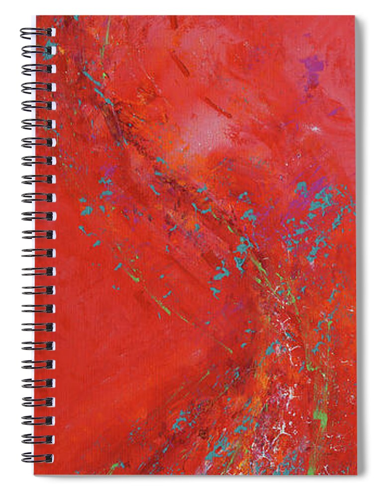 Red Spiral Notebook featuring the painting Her Grace Three by Angela Bushman