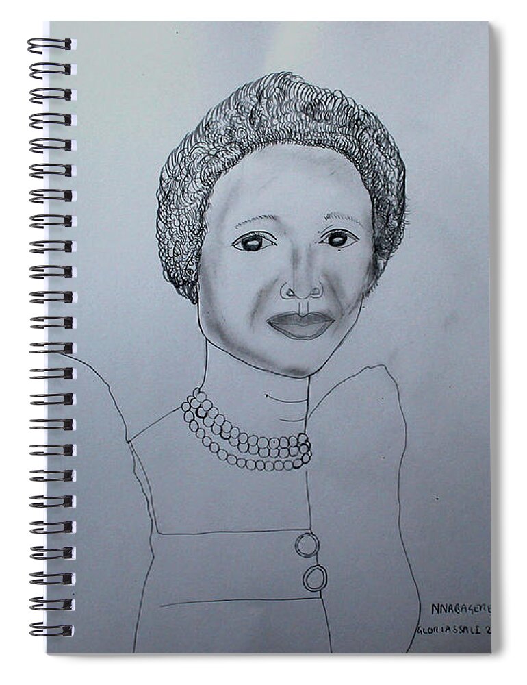 Jesus Christ Spiral Notebook featuring the painting Her Royal Highness Nnabagereka Sylvia Nagginda by Gloria Ssali
