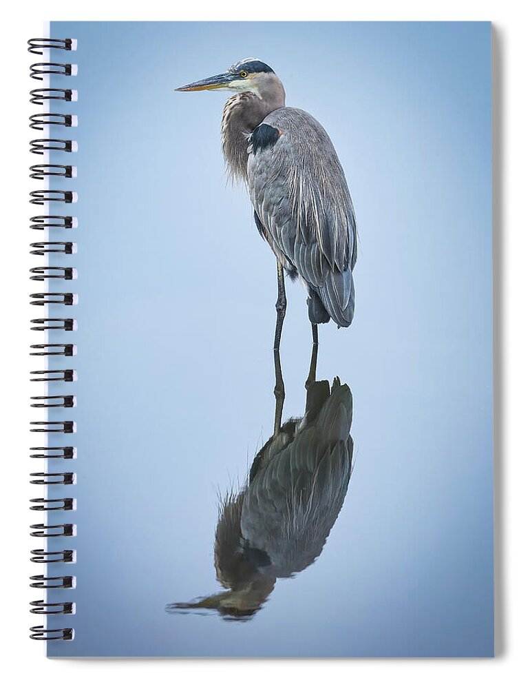 Heron Spiral Notebook featuring the photograph Heron Reflection by Joe Myeress