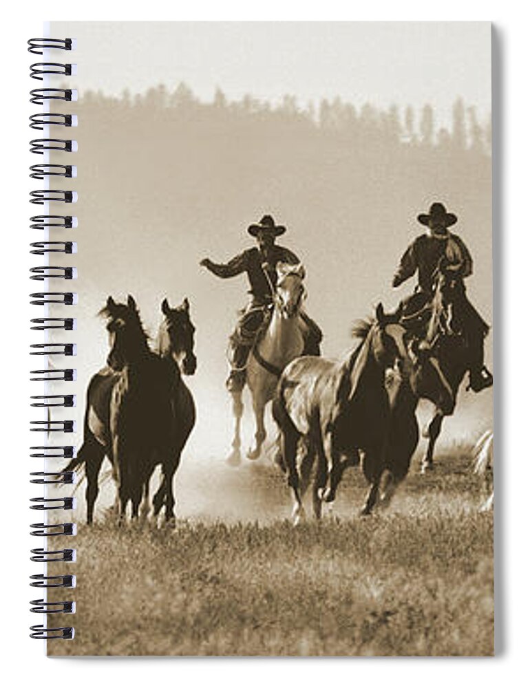 Horses Spiral Notebook featuring the photograph High Plains Horse Drive by Don Schimmel