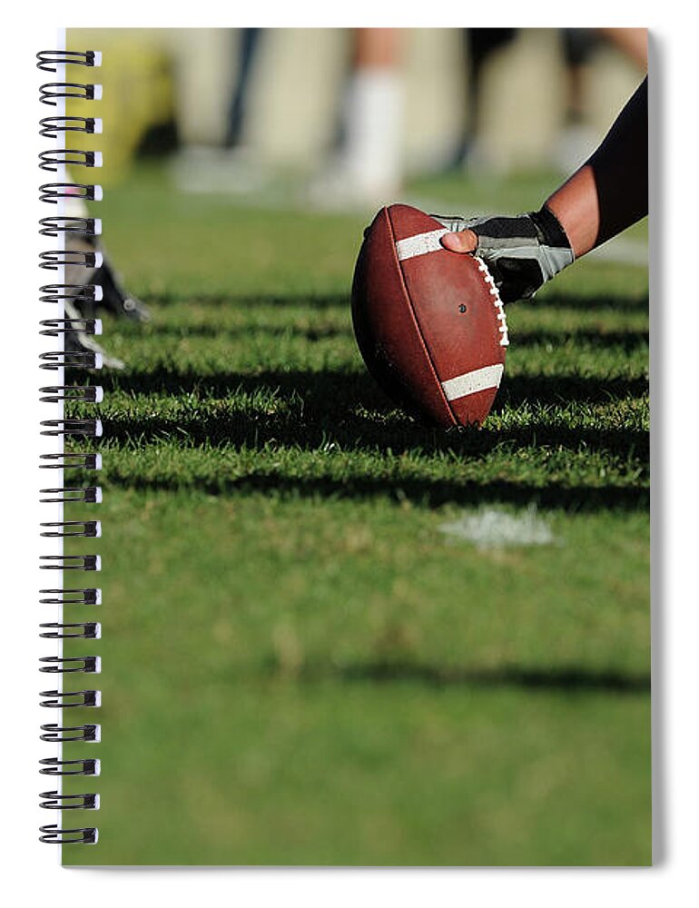 Human Arm Spiral Notebook featuring the photograph Hiking A Football by Matt brown
