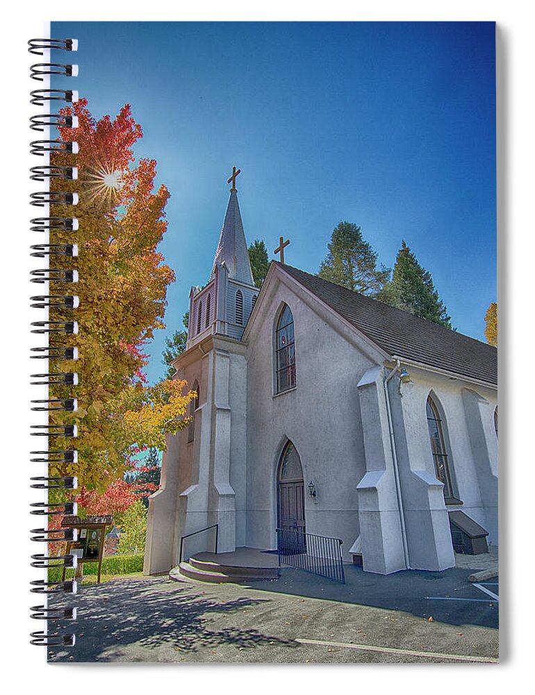 Saint Canice Spiral Notebook featuring the photograph His Light Shines Straight by Tom Kelly