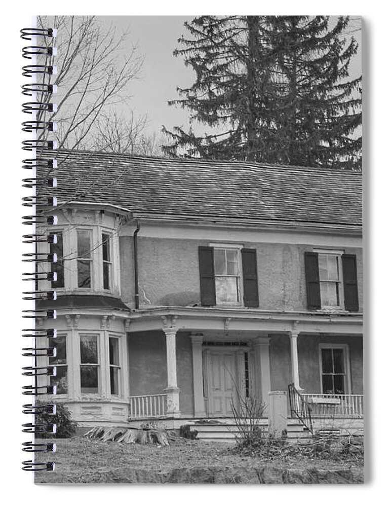 Waterloo Village Spiral Notebook featuring the photograph Historic Mansion With Towers - Waterloo Village by Christopher Lotito