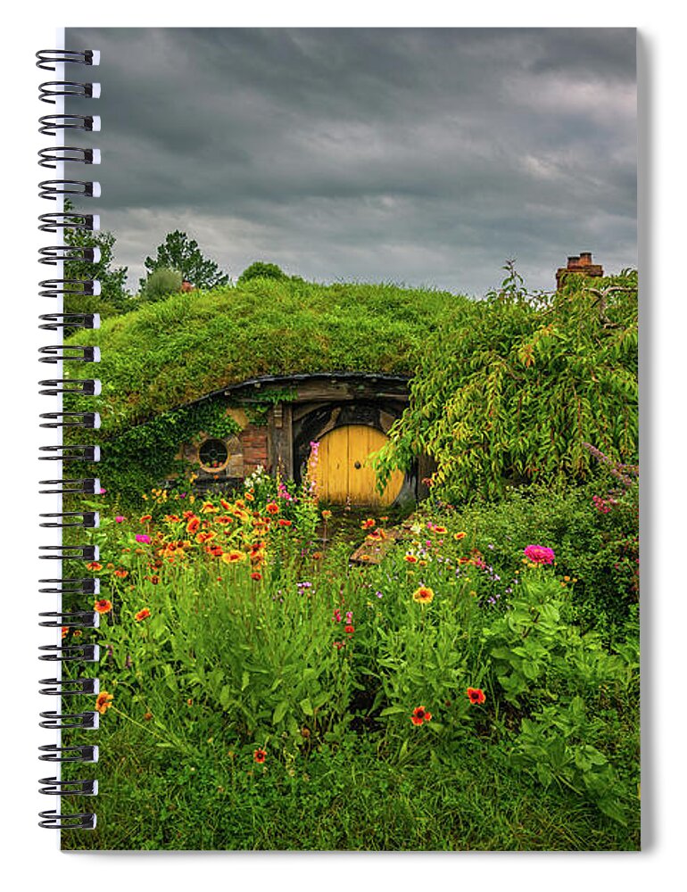 Hobbit House Spiral Notebook featuring the photograph Hobbit Garden in Bloom by Racheal Christian