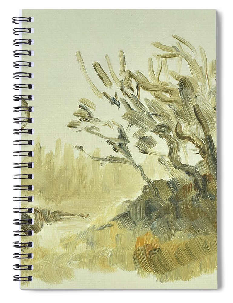 Dimma Spiral Notebook featuring the painting Hoestdimma oever Saelen Autumn mist over Saelen 1 of 5 clean_70x90 cm by Marica Ohlsson