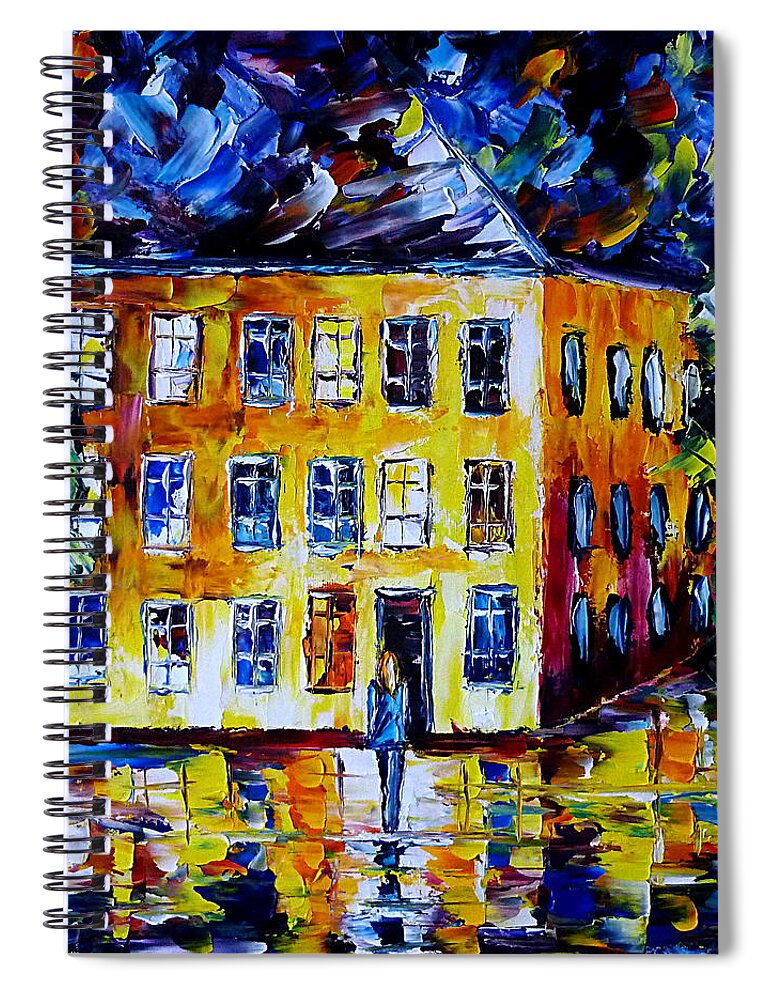 Nightly Scenery Spiral Notebook featuring the painting Homecoming by Mirek Kuzniar