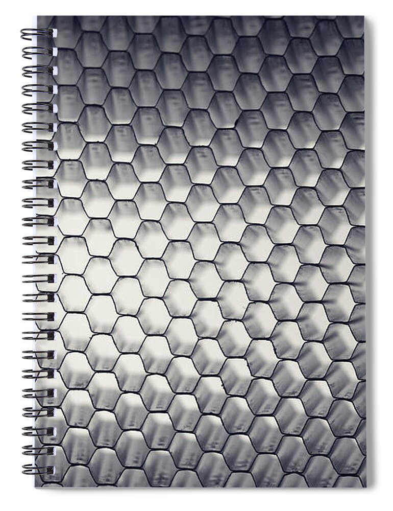 Toughness Spiral Notebook featuring the photograph Honeycomb Panel Close-up, Abstract by Marcoventuriniautieri