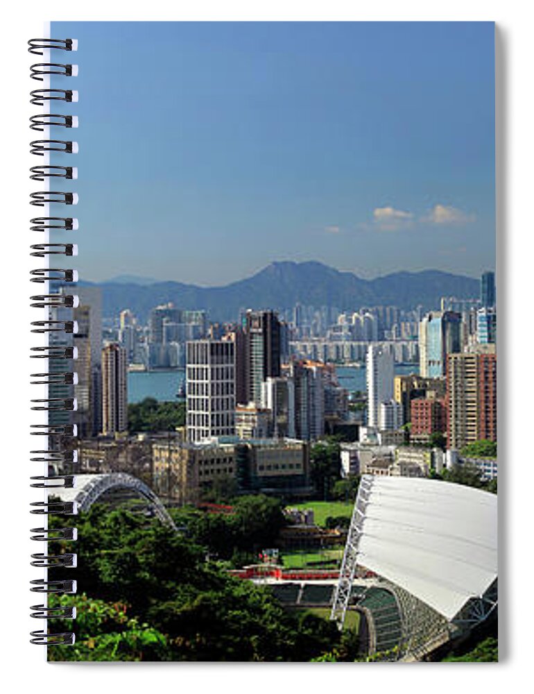 Panoramic Spiral Notebook featuring the photograph Hong Kong Stadium by Joe Chen Photography