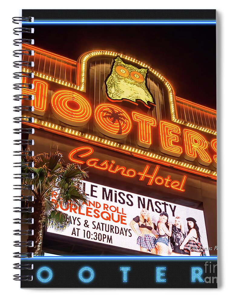 Hooters Spiral Notebook featuring the photograph Hooters Gallery Button by Aloha Art