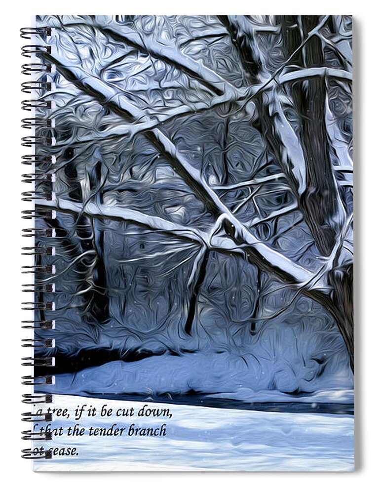Tree Spiral Notebook featuring the digital art Hope of a Tree Painting by Sandra J's