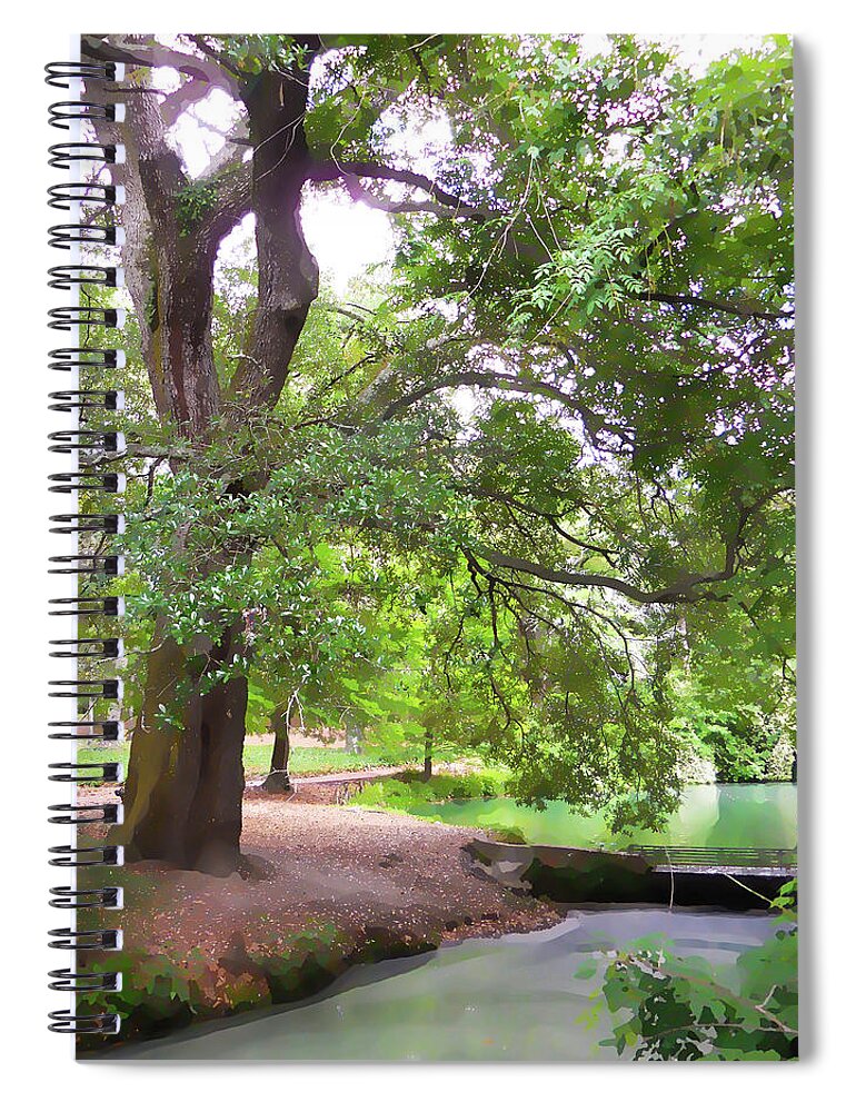 Hopeland Garden Spiral Notebook featuring the painting Hopeland Garden 4 by Jeelan Clark