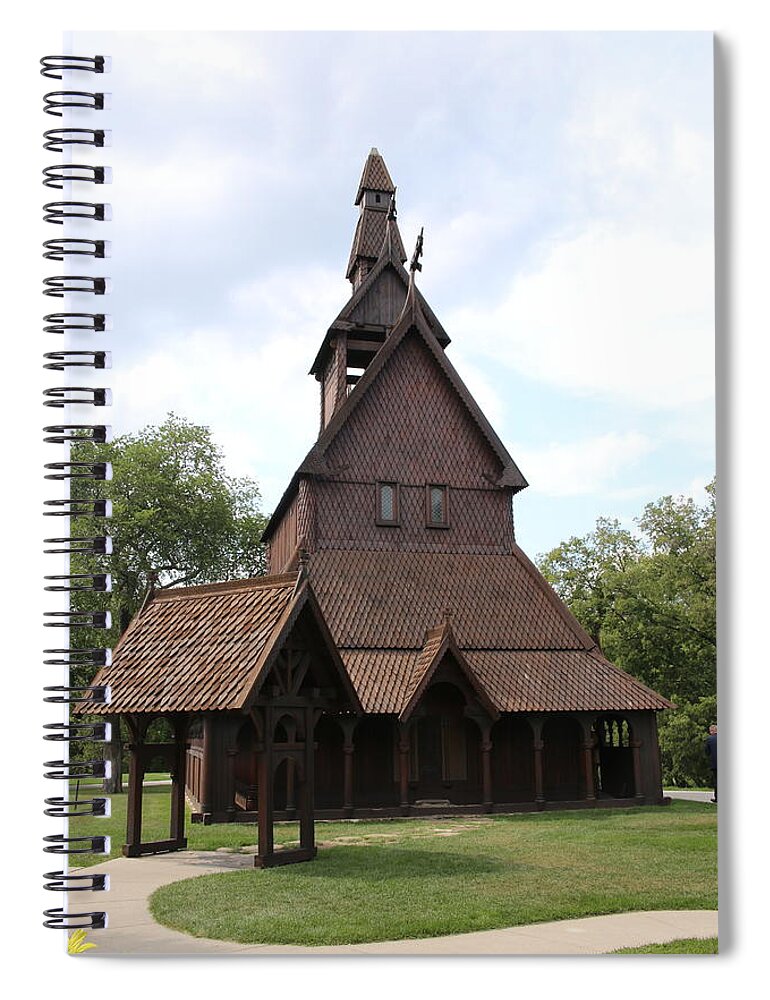 Hopperstad Spiral Notebook featuring the photograph Hopperstad Stave Church Replica by Laura Smith