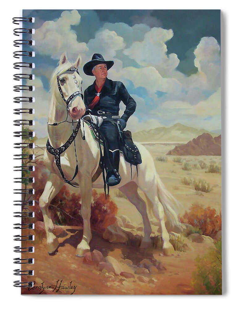 Western Art Spiral Notebook featuring the painting Hoppy by Carolyne Hawley