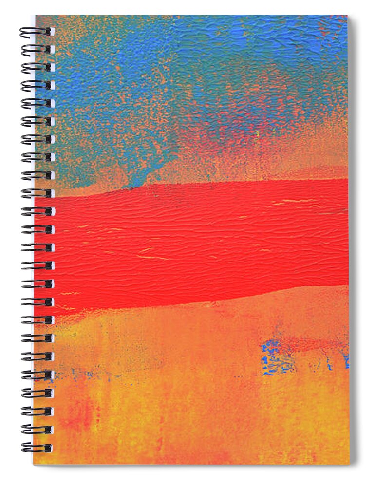 Art Spiral Notebook featuring the digital art Horizontal Red Stripe by Johnwoodcock