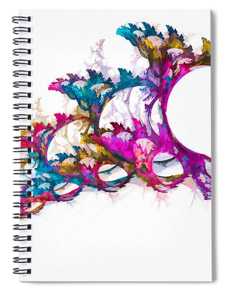 Horn Spiral Notebook featuring the digital art Horn of Wonder Multicolor by Don Northup