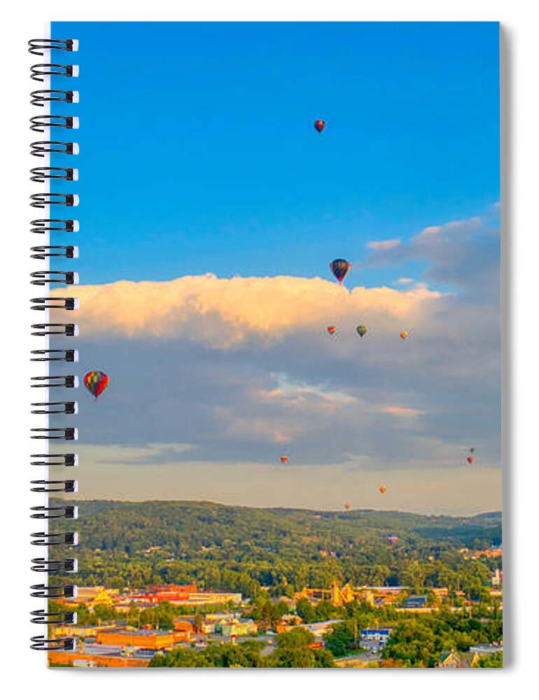 New York Spiral Notebook featuring the photograph Hot Air Ballon Cluster by Anthony Giammarino