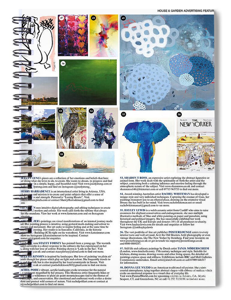 Featured Artist Spiral Notebook featuring the painting House And Garden October by Sherry Harradence