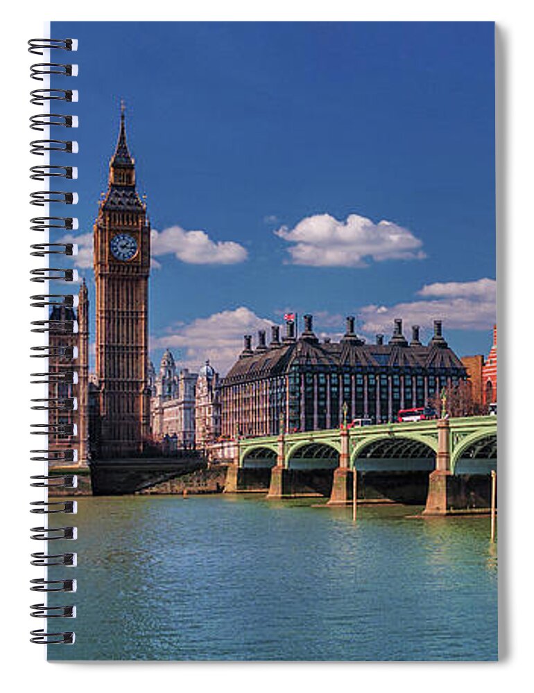 Tranquility Spiral Notebook featuring the photograph House Of Parliament And River Thames by Doug Armand