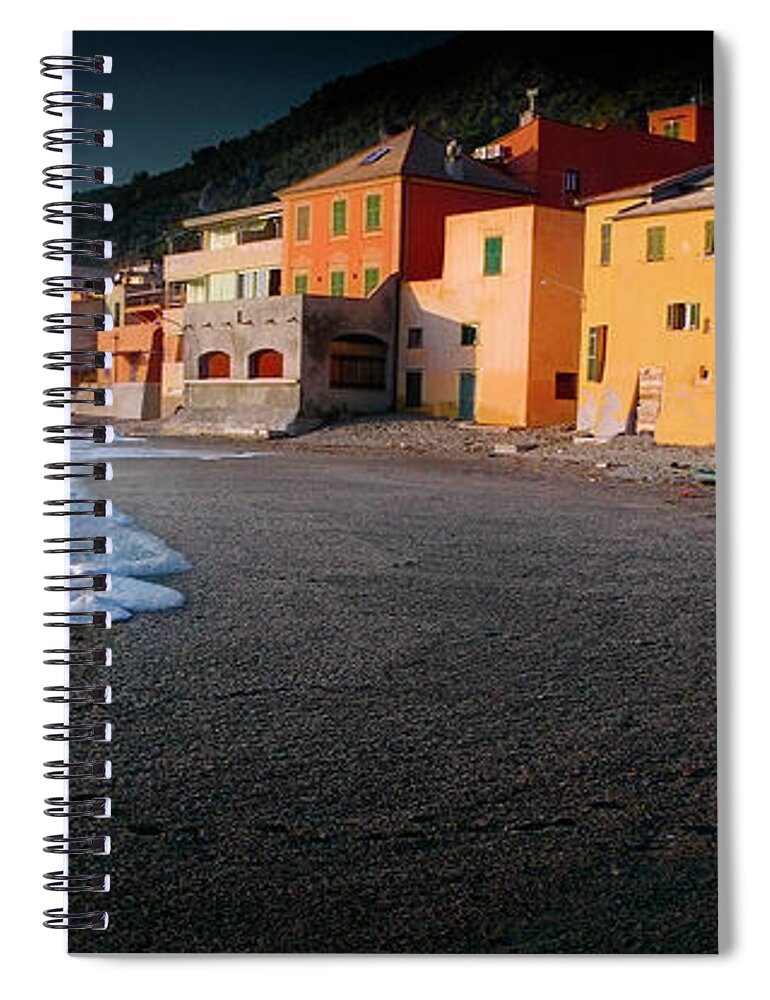 Seascape Spiral Notebook featuring the photograph Houses by the sea by Giovanni Allievi