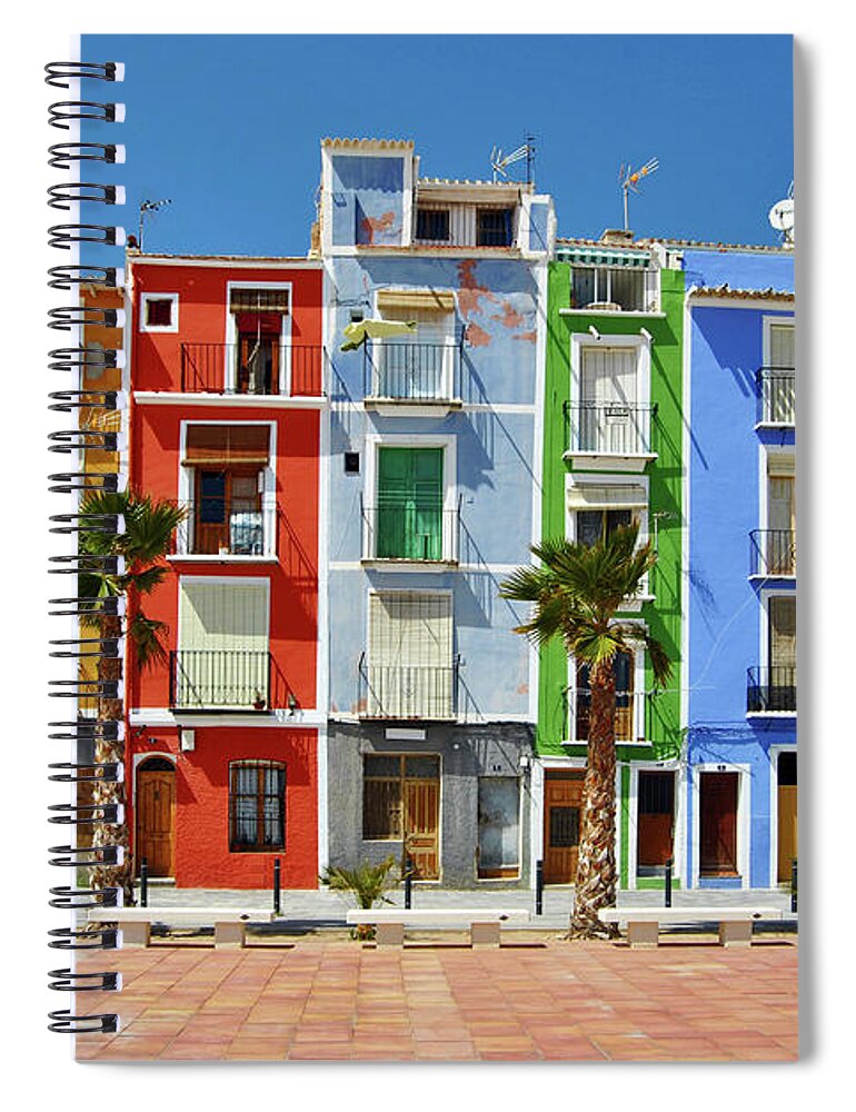 Clear Sky Spiral Notebook featuring the photograph Houses In La Vila Joyosa by A Richard Poolton Image