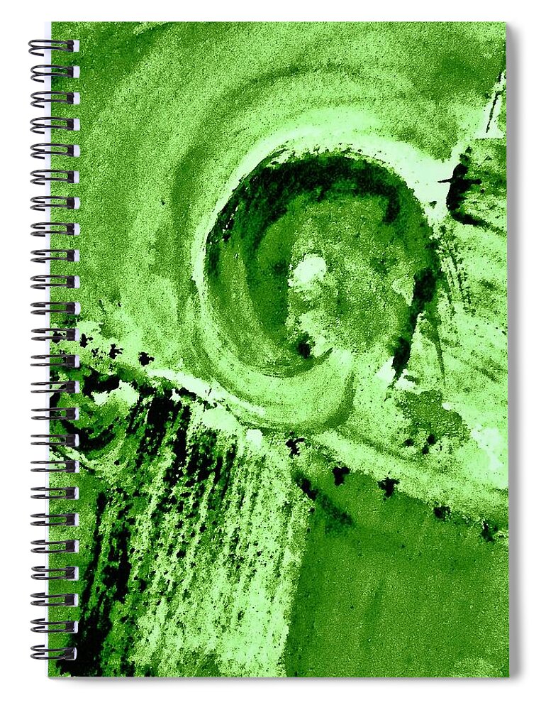 Earth Spiral Notebook featuring the painting How Green Was My Valley by VIVA Anderson