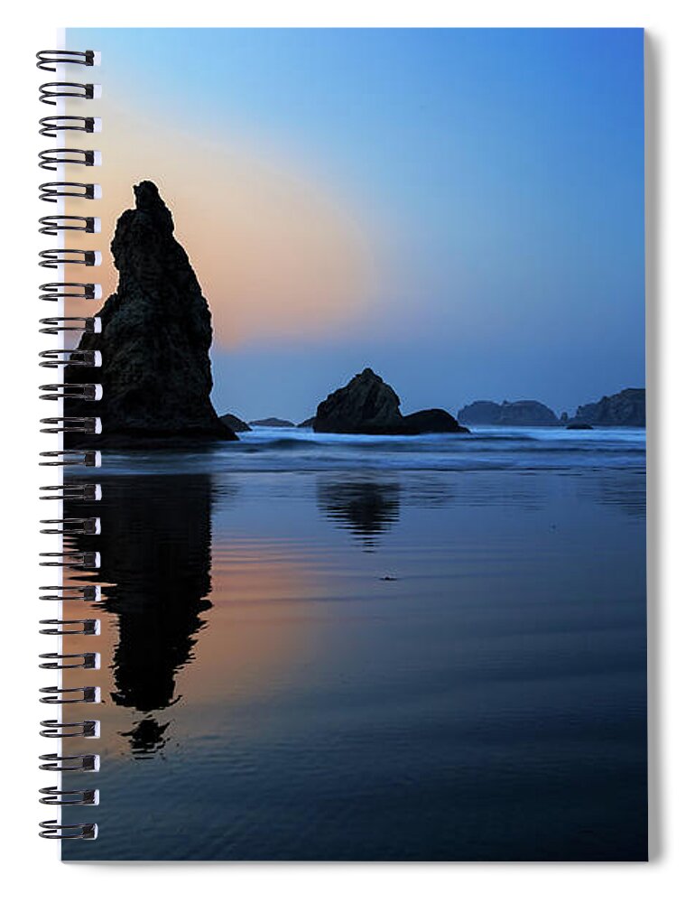 Bandon Spiral Notebook featuring the photograph Howling Dog Rock Bandon by James Eddy